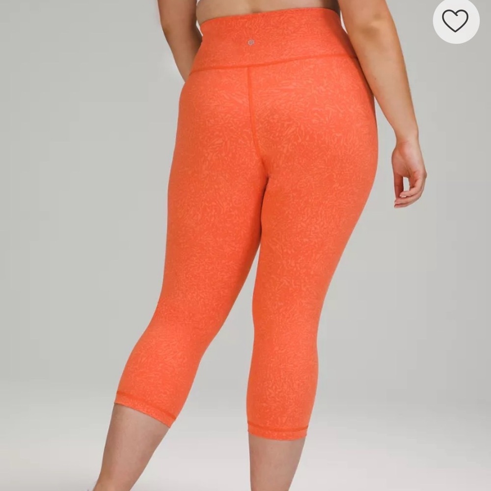 Lululemon Wunder Train HR Tight 25" Size 20 Crunch Warm Coral